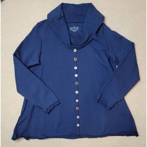 Neon Buddha Navy Blue Cowl Neck Tunic Women's Medium